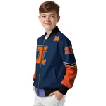 custom illinois fighting illini chevron style blue bomber jacket best selling