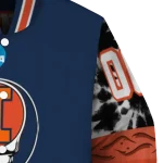 custom illinois fighting illini circle skull blue black varsity jacket best selling