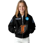custom illinois fighting illini claw shred black bomber jacket best selling