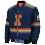 custom illinois fighting illini rainbow jersey number blue bomber jacket best selling