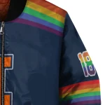 custom illinois fighting illini rainbow jersey number blue bomber jacket best selling