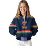custom illinois fighting illini rainbow jersey number blue bomber jacket best selling