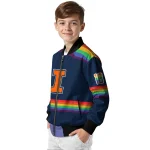 custom illinois fighting illini rainbow jersey number blue bomber jacket best selling