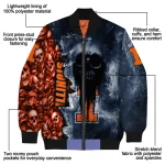 custom illinois fighting illini skull cluster blue bomber jacket best selling