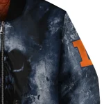 custom illinois fighting illini skull cluster blue bomber jacket best selling