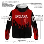 custom indiana hoosiers flame trim red black windbreaker jacket best selling