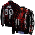 custom indiana hoosiers star stripes red black bomber jacket best selling