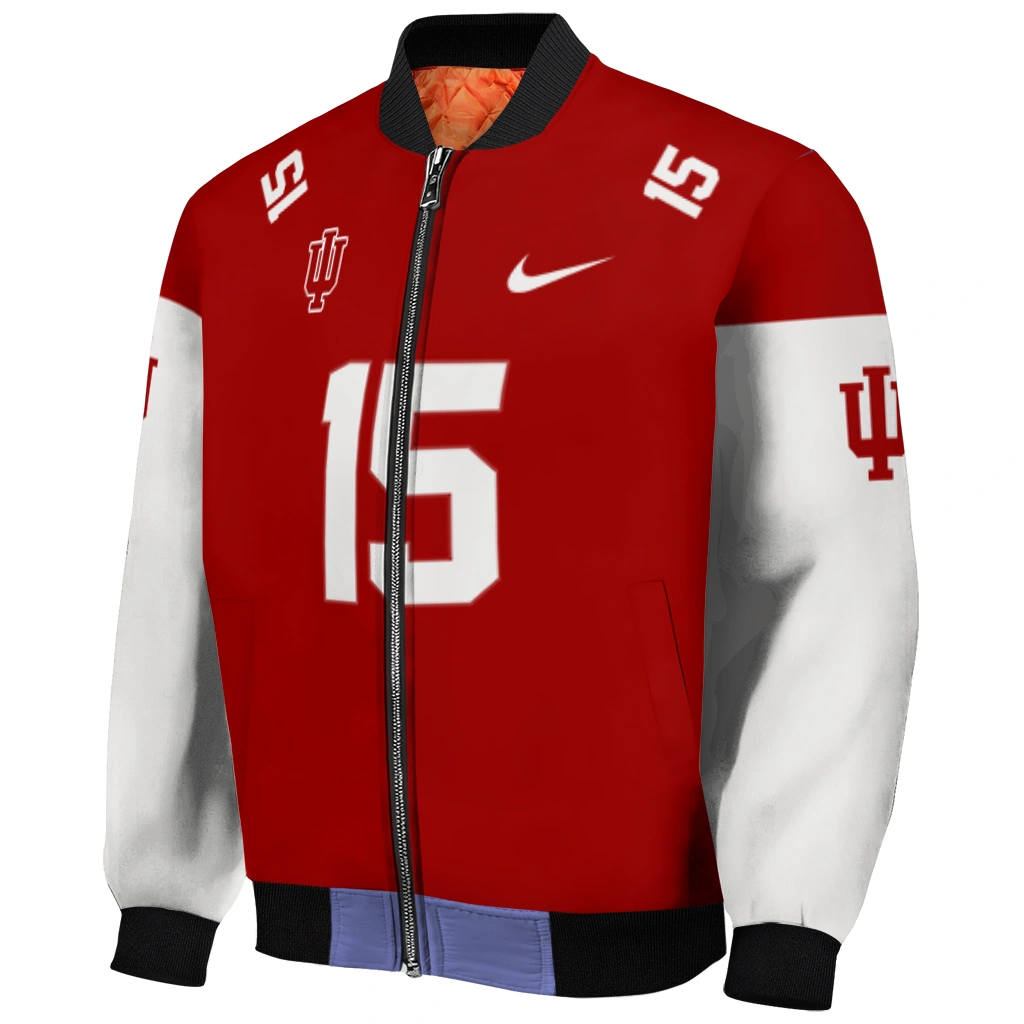 custom indiana hoosiers team patch red bomber jacket fashion forward custom indiana hoosiers team patch red bomber jacket fashion forward