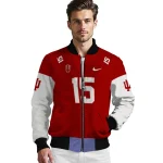 custom indiana hoosiers team patch red bomber jacket best selling