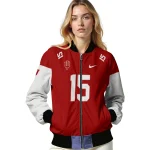 custom indiana hoosiers team patch red bomber jacket best selling
