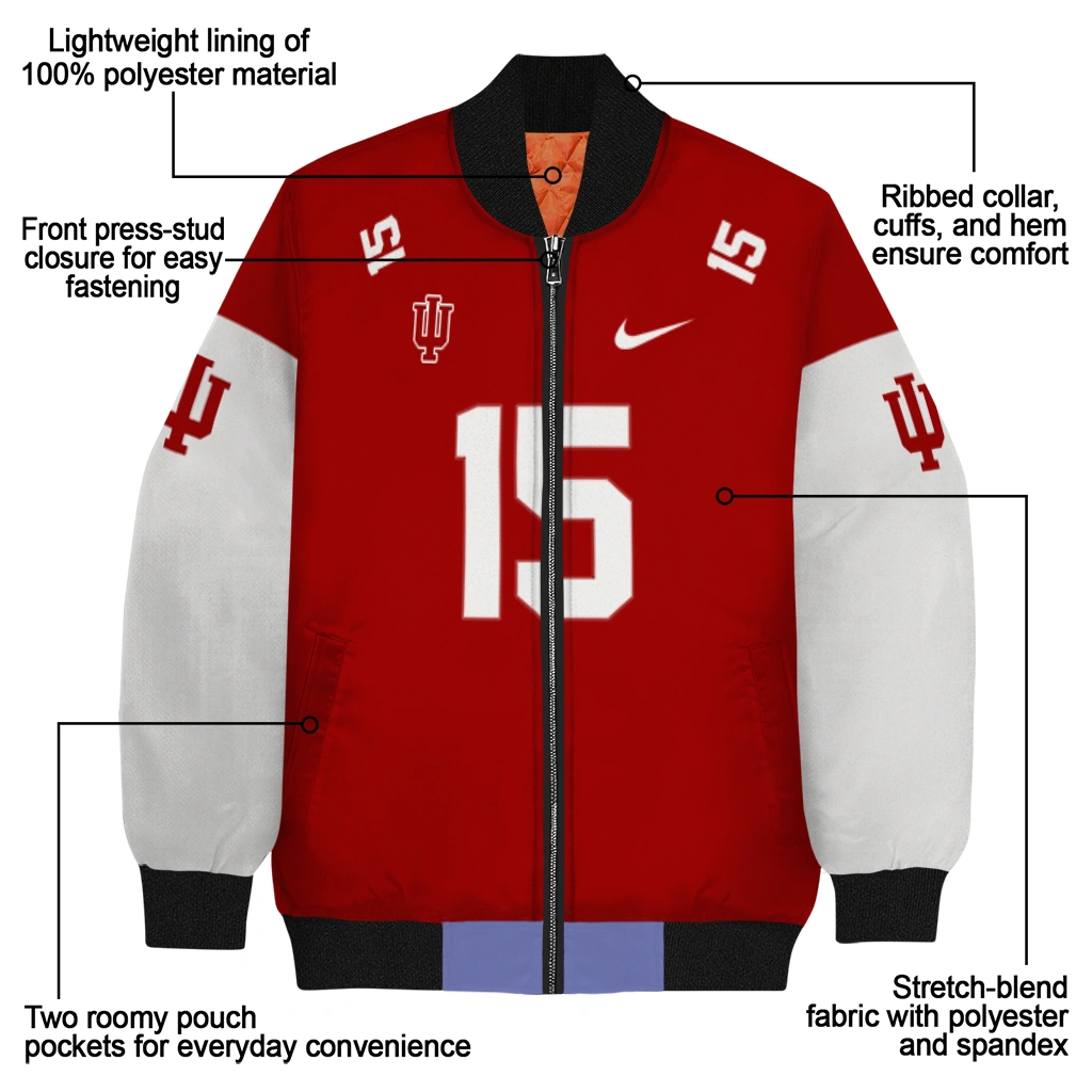 custom indiana hoosiers team patch red bomber jacket new arrival custom indiana hoosiers team patch red bomber jacket new arrival
