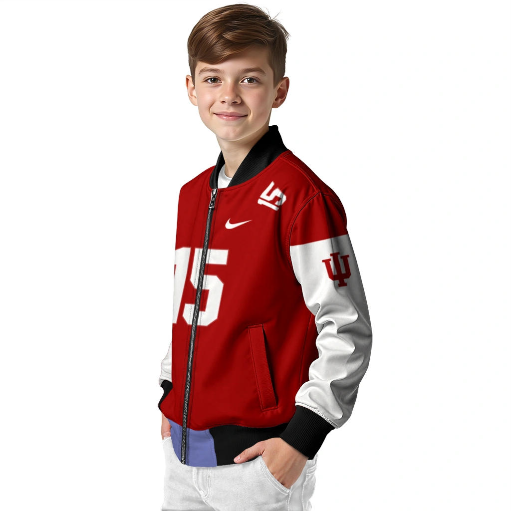 custom indiana hoosiers team patch red bomber jacket trendy custom indiana hoosiers team patch red bomber jacket trendy