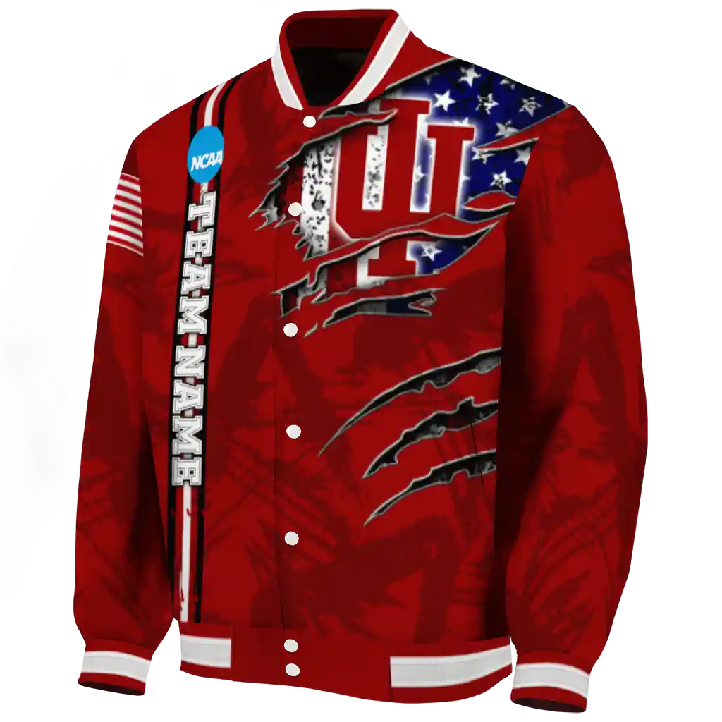 custom indiana hoosiers usa flag claws red varsity jacket best selling custom indiana hoosiers usa flag claws red varsity jacket best selling