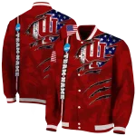 custom indiana hoosiers usa flag claws red varsity jacket best selling