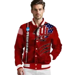 custom indiana hoosiers usa flag claws red varsity jacket best selling