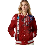 custom indiana hoosiers usa flag claws red varsity jacket best selling