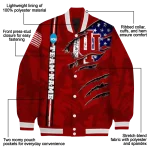 custom indiana hoosiers usa flag claws red varsity jacket best selling