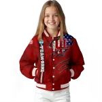custom indiana hoosiers usa flag claws red varsity jacket best selling