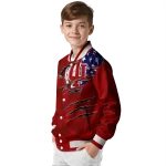custom indiana hoosiers usa flag claws red varsity jacket best selling