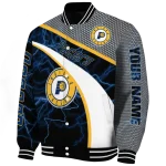 custom indiana pacers electric flash blue varsity jacket best selling