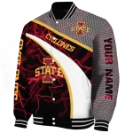 custom iowa state cyclones electric flash red varsity jacket best selling