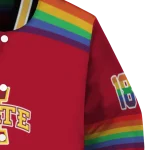 custom iowa state cyclones rainbow jersey number red varsity jacket best selling