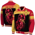 custom iowa state cyclones reaper hands red black varsity jacket best selling
