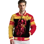 custom iowa state cyclones reaper hands red black varsity jacket best selling