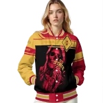 custom iowa state cyclones reaper hands red black varsity jacket best selling