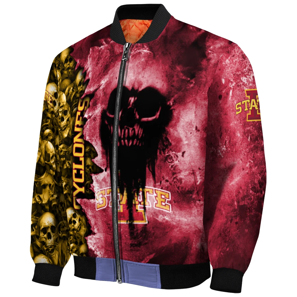 custom iowa state cyclones skull cluster red bomber jacket fashion forward custom iowa state cyclones skull cluster red bomber jacket fashion forward
