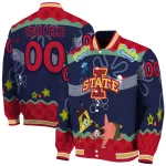custom iowa state cyclones spongebob playtime red blue varsity jacket best selling