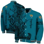 custom jacksonville jaguars tribal deer art teal varsity jacket best selling