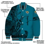 custom jacksonville jaguars tribal deer art teal varsity jacket best selling