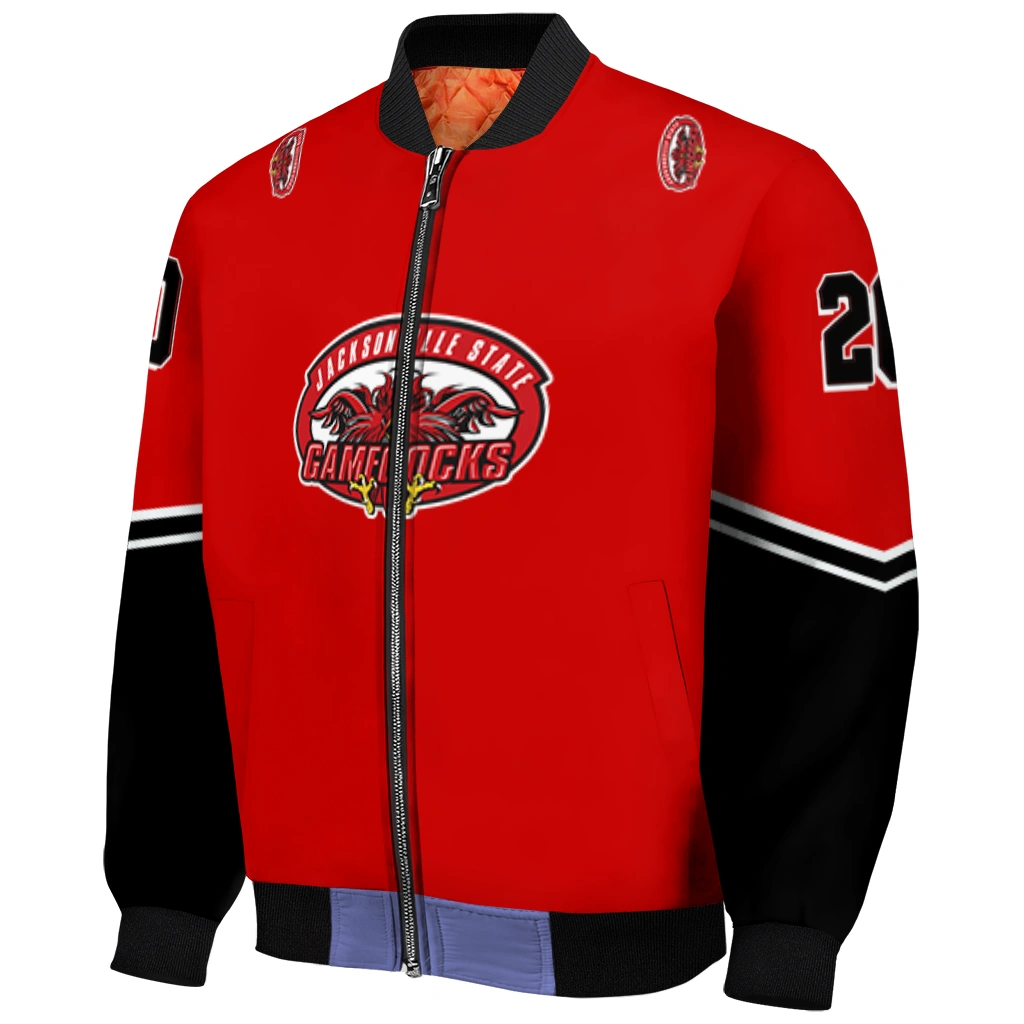 custom jacksonville state gamecocks chevron style red bomber jacket fashion forward custom jacksonville state gamecocks chevron style red bomber jacket fashion forward