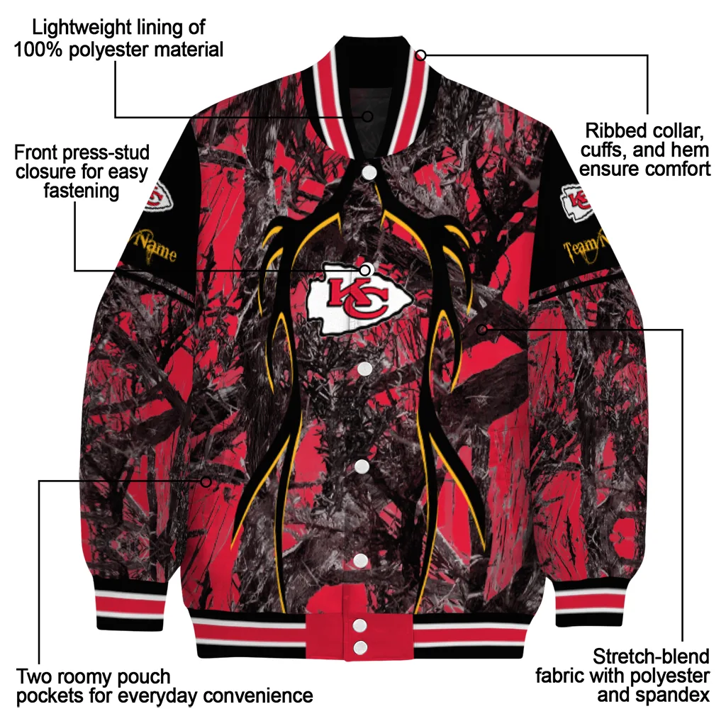 custom kansas city chiefs antlers motif red black varsity jacket new arrival custom kansas city chiefs antlers motif red black varsity jacket new arrival