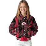 custom kansas city chiefs antlers motif red black varsity jacket best selling