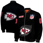 custom kansas city chiefs claw scratch black bomber jacket best selling