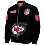 custom kansas city chiefs claw scratch black bomber jacket best selling