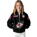 custom kansas city chiefs claw scratch black bomber jacket best selling