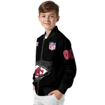 custom kansas city chiefs claw scratch black bomber jacket best selling
