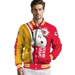custom kansas city chiefs snoopy head red varsity jacket best selling