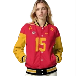 custom kansas city chiefs team patch red varsity jacket best selling