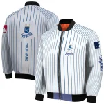 custom kansas city royals athlete pinstripes white bomber jacket best selling