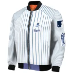 custom kansas city royals athlete pinstripes white bomber jacket best selling