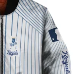 custom kansas city royals athlete pinstripes white bomber jacket best selling