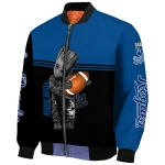 custom kansas city royals groot football royal blue black bomber jacket best selling