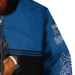 custom kansas city royals groot football royal blue black bomber jacket best selling