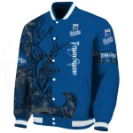 custom kansas city royals tribal deer art royal blue varsity jacket best selling