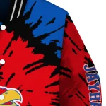 custom kansas jayhawks burst splatter blue varsity jacket best selling