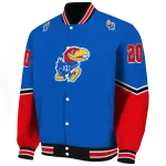 custom kansas jayhawks chevron style blue varsity jacket best selling